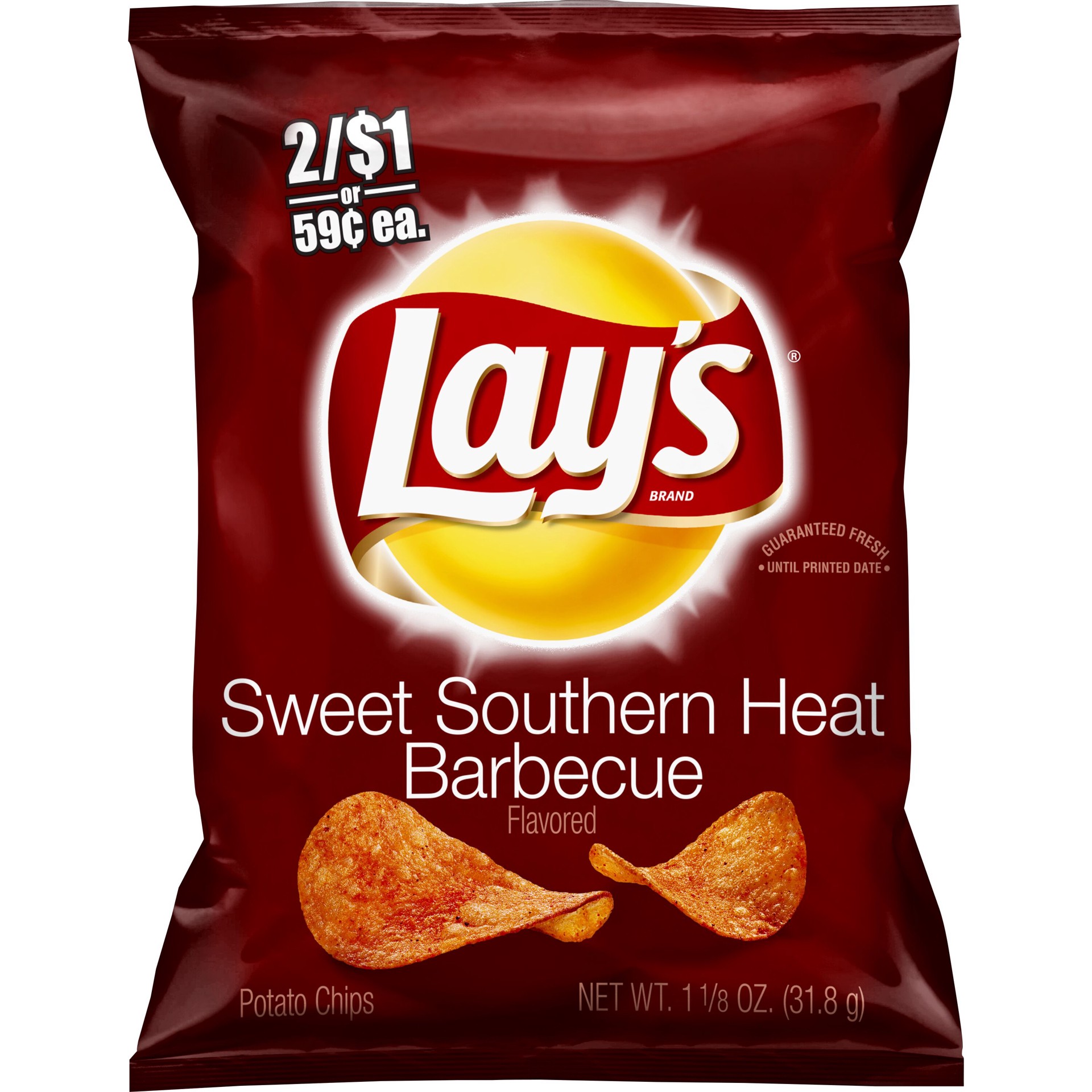 slide 1 of 5, Lay's Potato Chips Sweet Southern Heat Barbeque 1 1/8 Oz, 1.12 oz