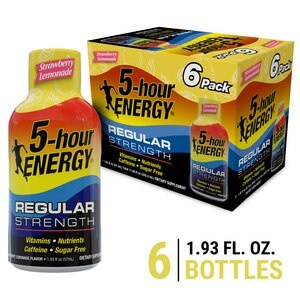 slide 1 of 1, 5-hour ENERGY 5-Hour Energy Shot, Regular Strength, Strawberry Lemonade, 1.93 oz