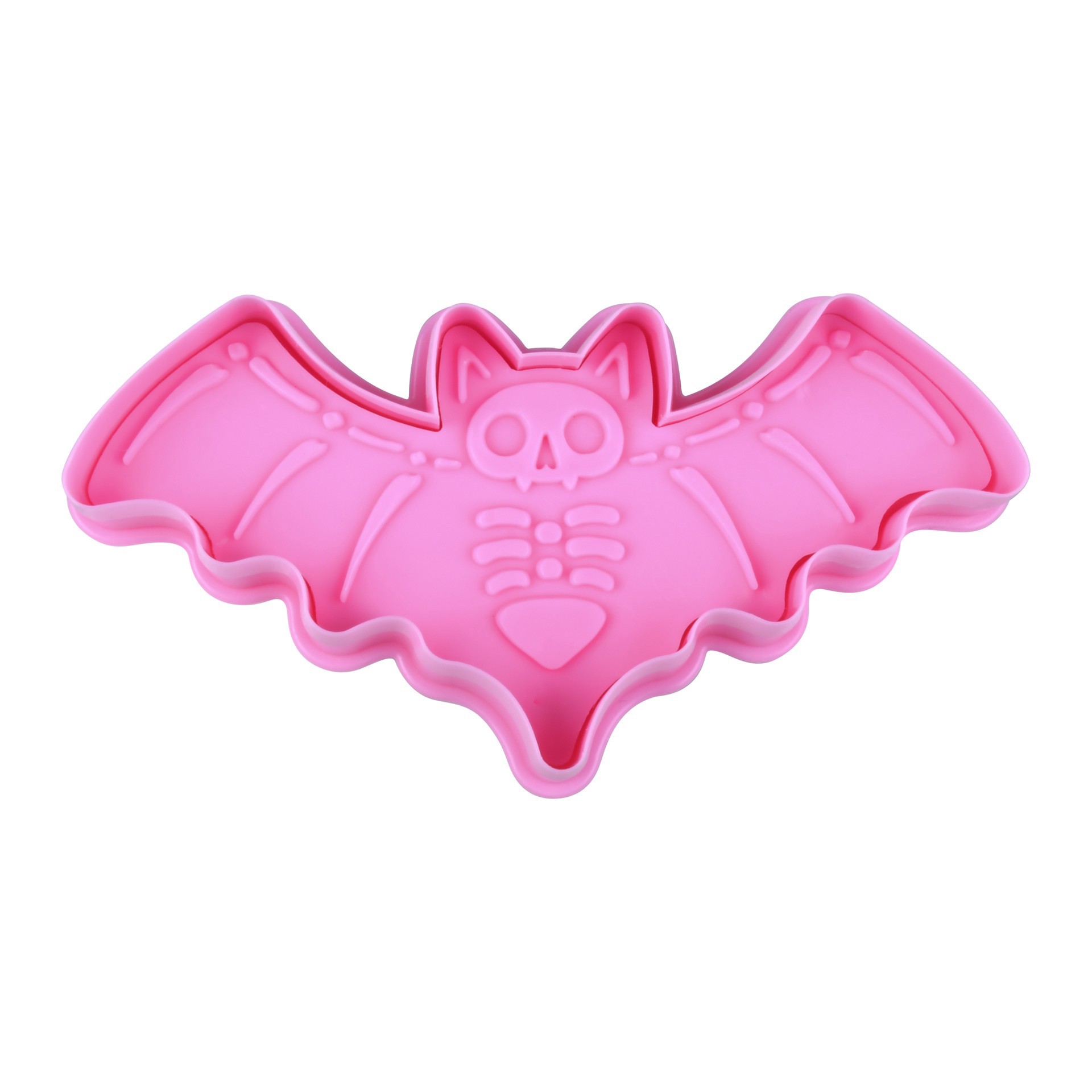slide 3 of 4, 3" Skeleton Bat Cookie Stamper By Makery, 3 in