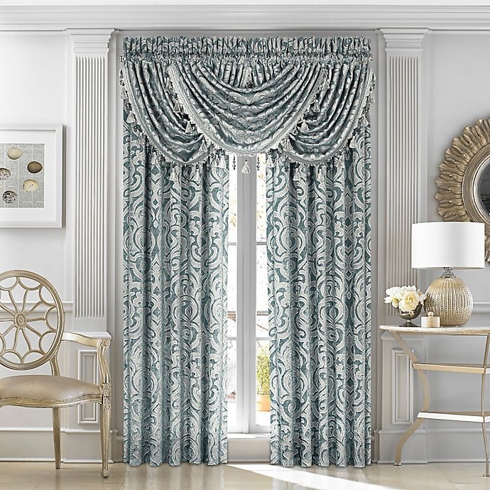 slide 1 of 2, J. Queen New York Sicily Window Curtain Panel Pair - Teal, 84 in