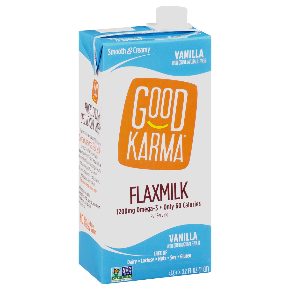 slide 7 of 13, Good Karma Flaxmilk, Vanilla, Smooth & Creamy, 32 fl oz