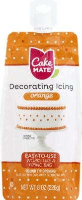 slide 1 of 1, Cake Mate Orange Decorating Icing, 8 oz