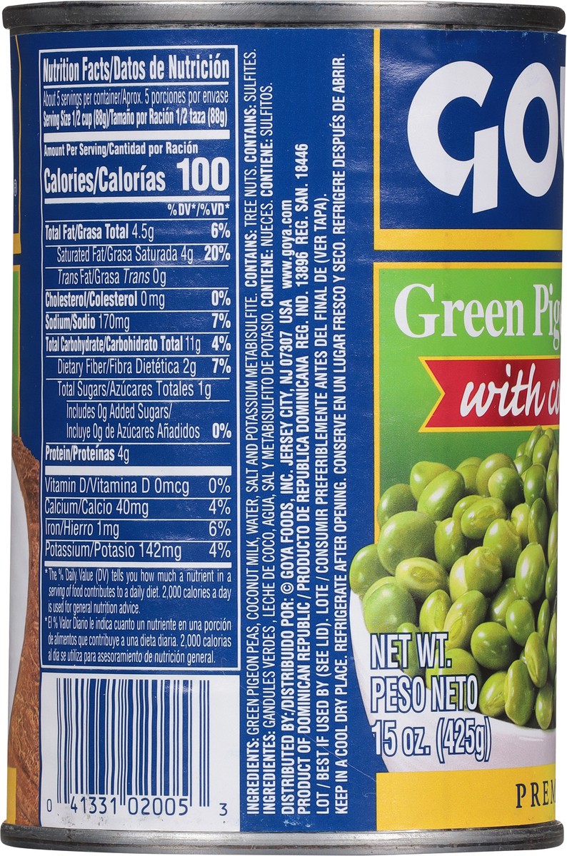 slide 12 of 14, Goya Green Pigeon Peas with Coconut 15 oz, 15 oz