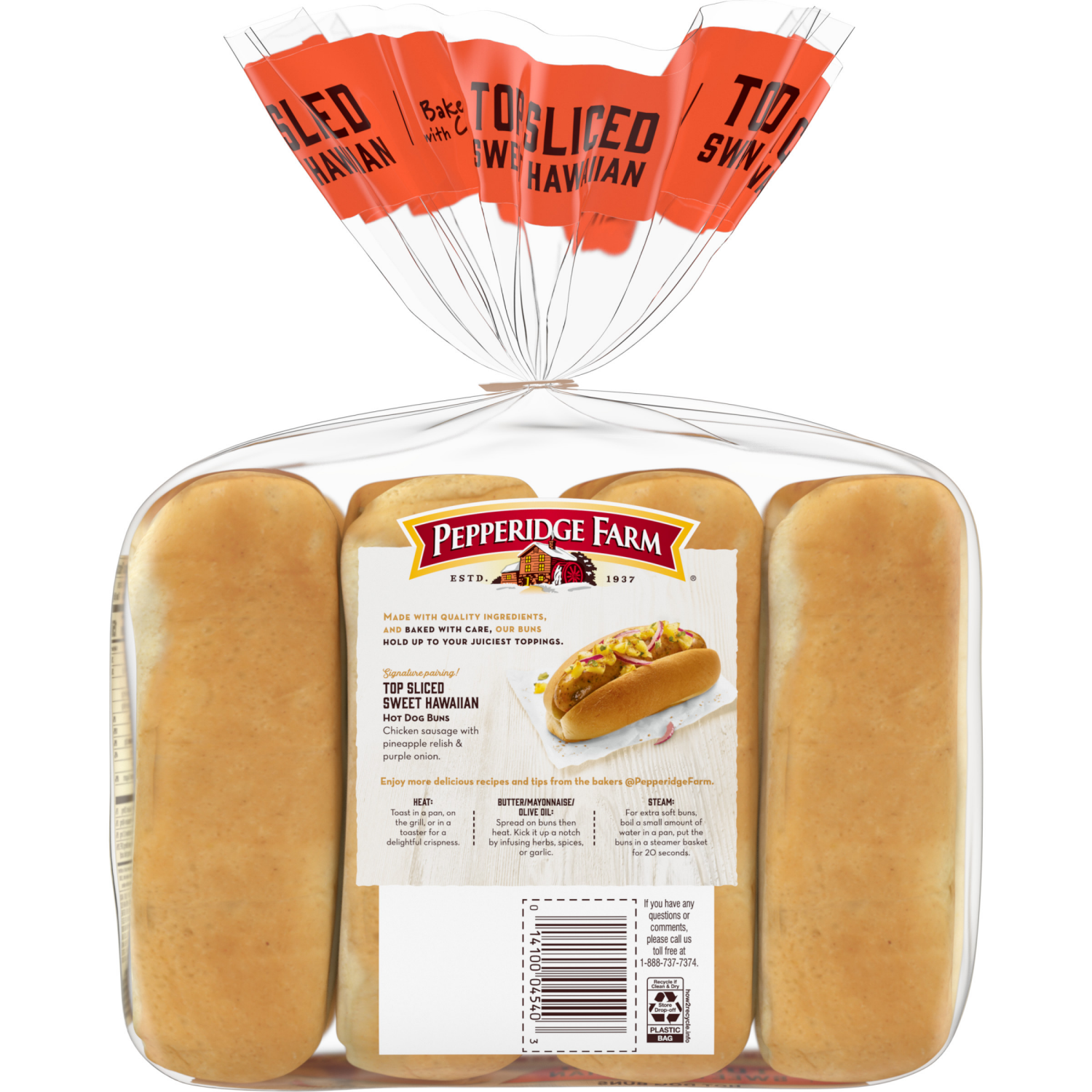 slide 4 of 7, Pepperidge Farm Top Sliced Sweet Hawaiian Hot Dog Buns, 14.000 oz
