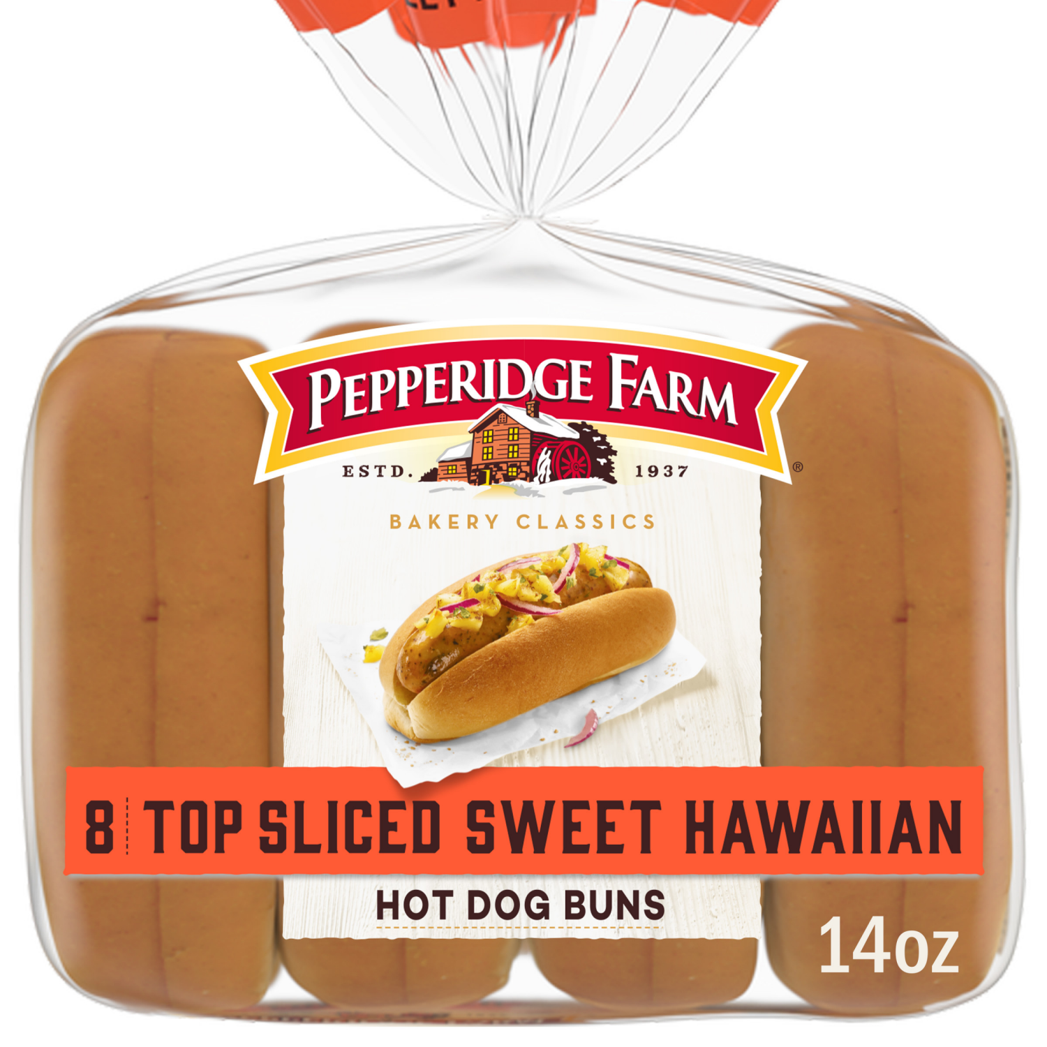 slide 1 of 7, Pepperidge Farm Top Sliced Sweet Hawaiian Hot Dog Buns, 14.000 oz