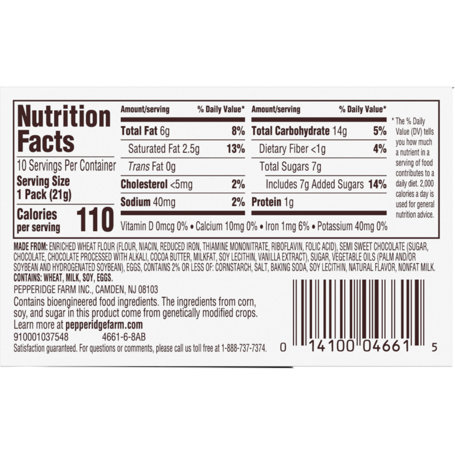 slide 2 of 6, Pepperidge Farm Dark Chocolate Cookies, 7.500 oz