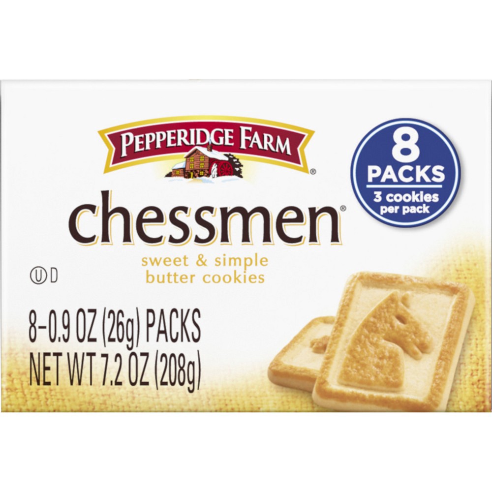 slide 5 of 6, Pepperidge Farm Chessmen Butter Cookies Multipack, 8 Packs, 3 Cookies per Pack, 7.2 oz