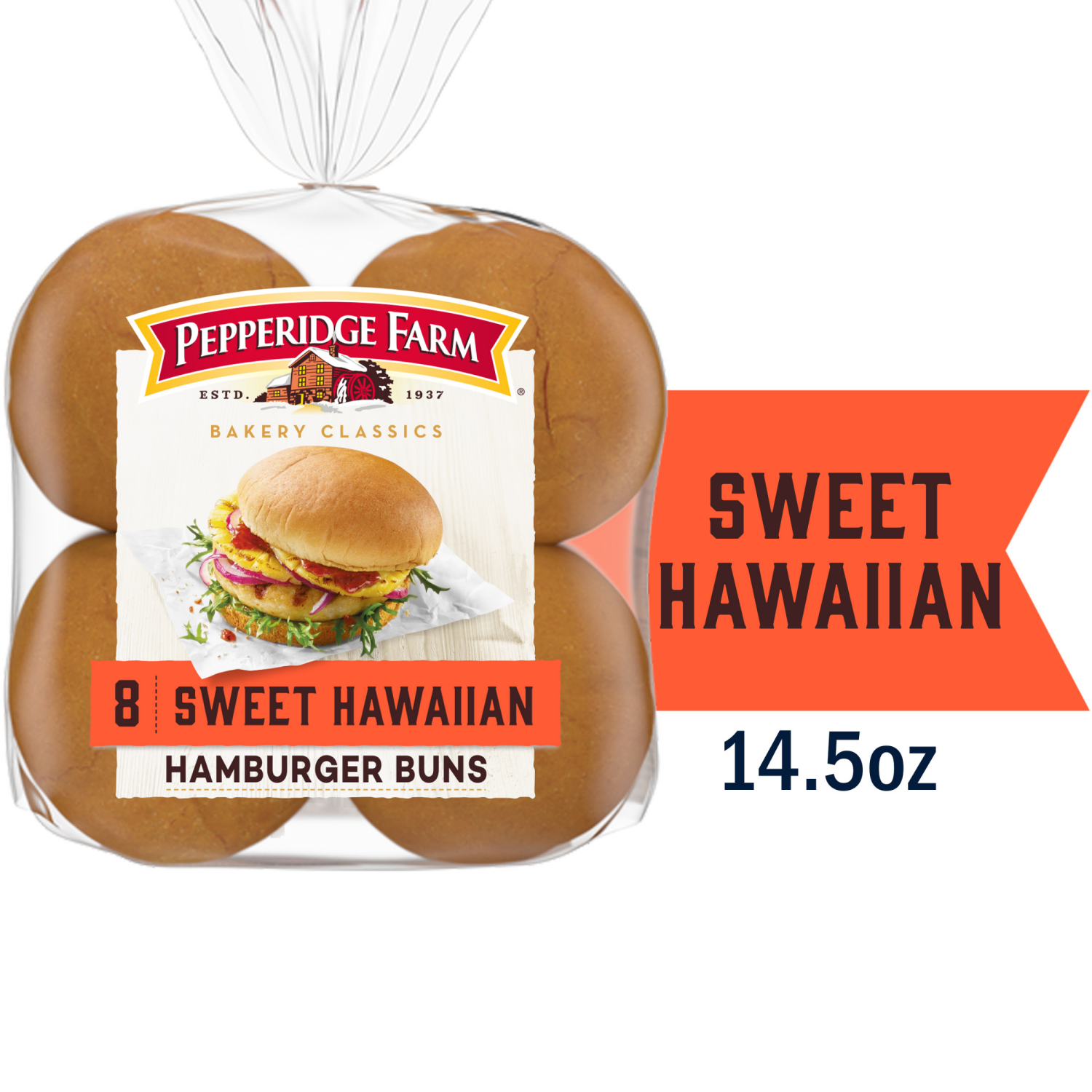 slide 1 of 5, Pepperidge Farm Sweet Hawaiian Hamburger Buns, 14.500 oz
