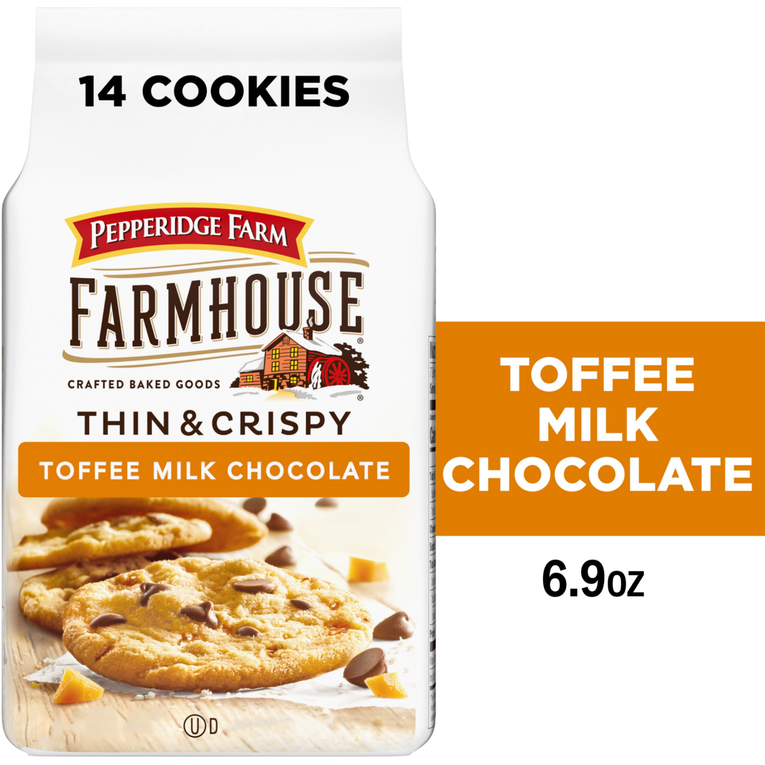 slide 1 of 7, Pepperidge Farm Thin & Crispy Toffee Milk Chocolate Cookies, 6.900 oz
