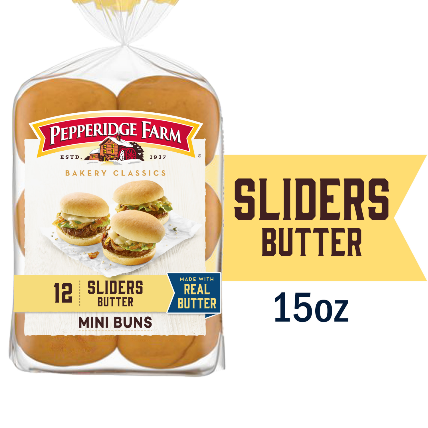 slide 1 of 5, Pepperidge Farm Butter Slider Buns, 15.000 oz