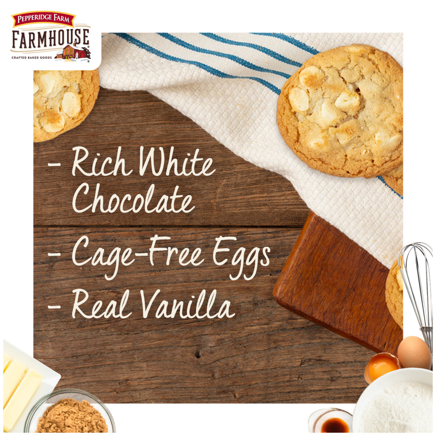 slide 5 of 7, Pepperidge Farm Thin & Crispy White Chocolate Chip Cookies, 6.9 oz