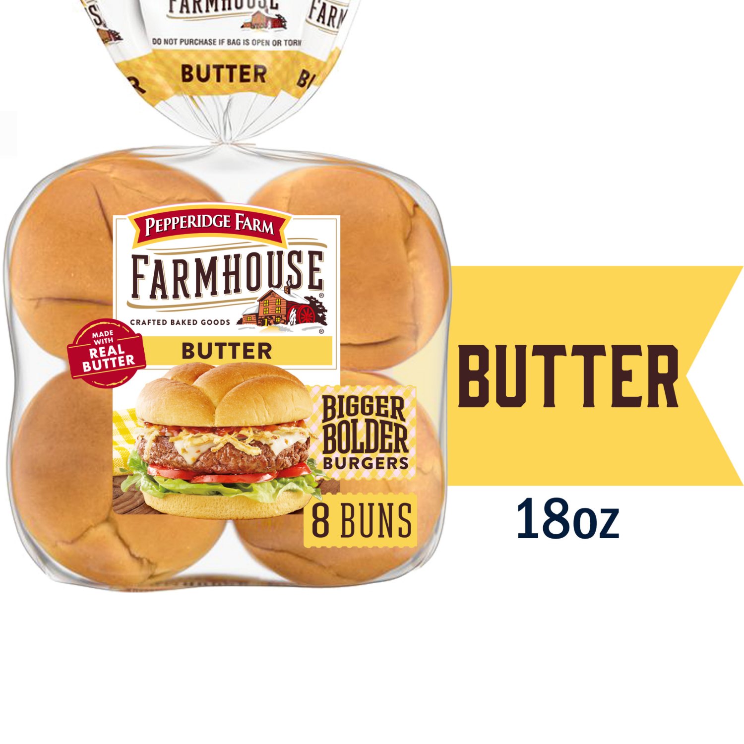 slide 1 of 5, Pepperidge Farm Butter Hamburger Buns, 18.000 oz