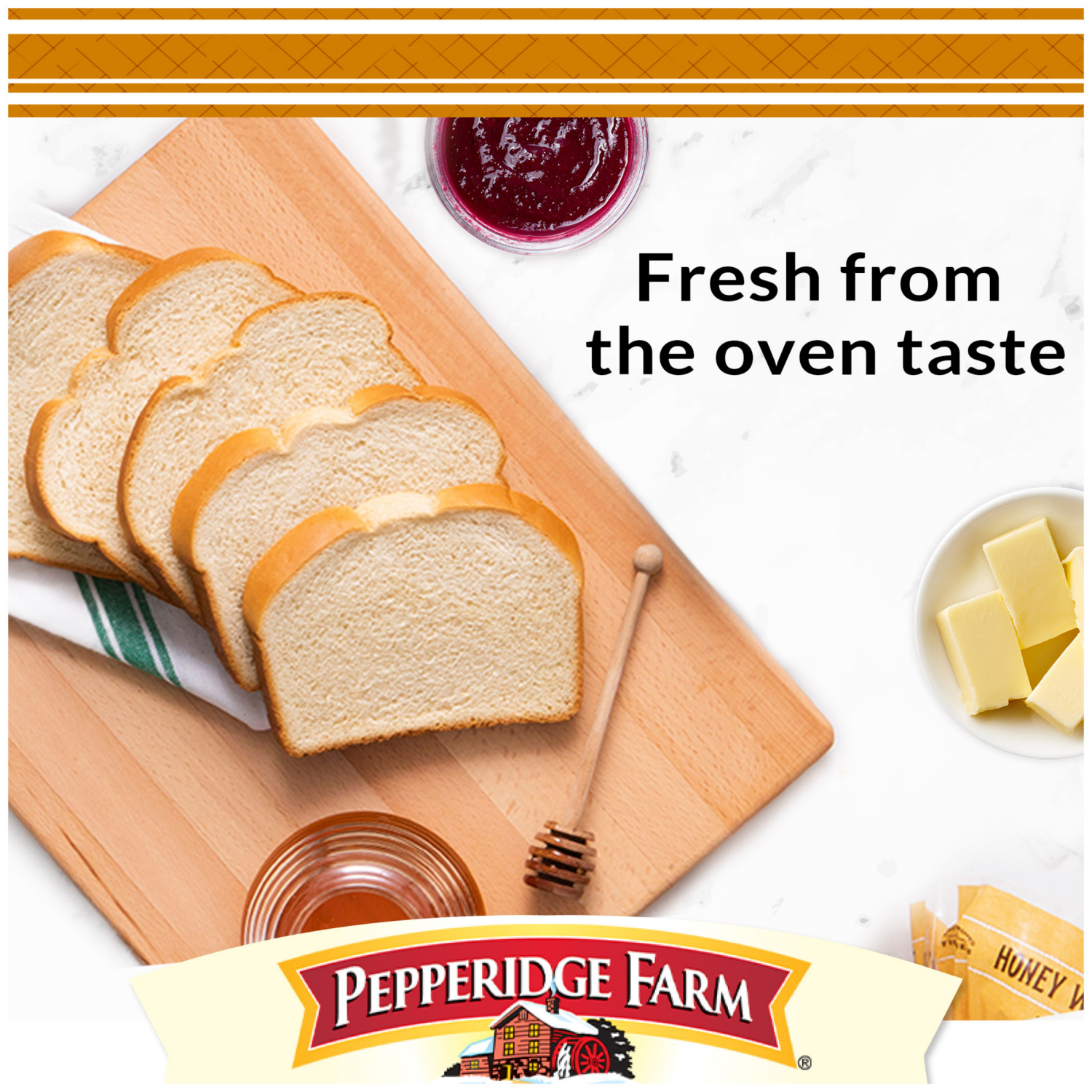 slide 4 of 5, Pepperidge Farm Honey White Bread, 22 oz