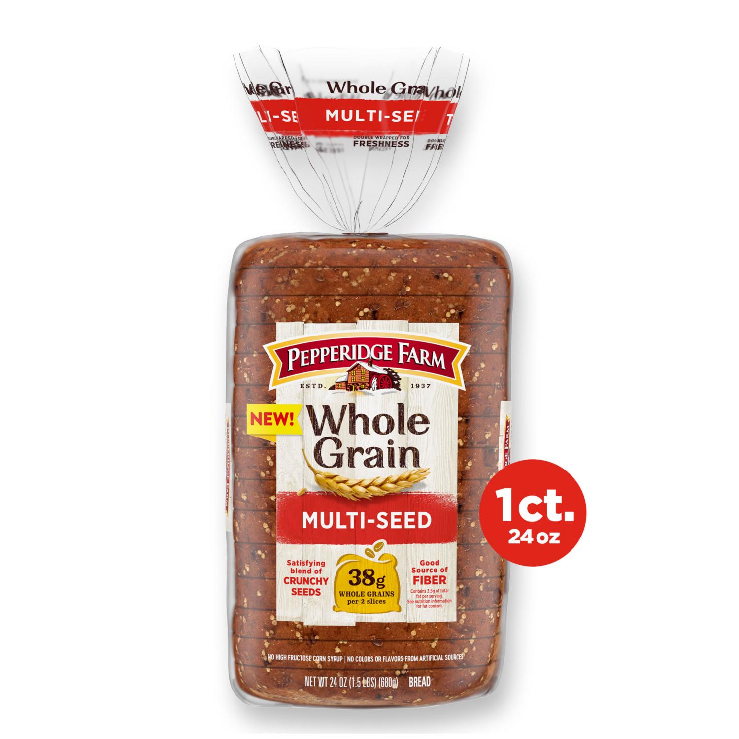 slide 1 of 5, Pepperidge Farm Whole Grain Multi-Seed Bread, 24.000 oz