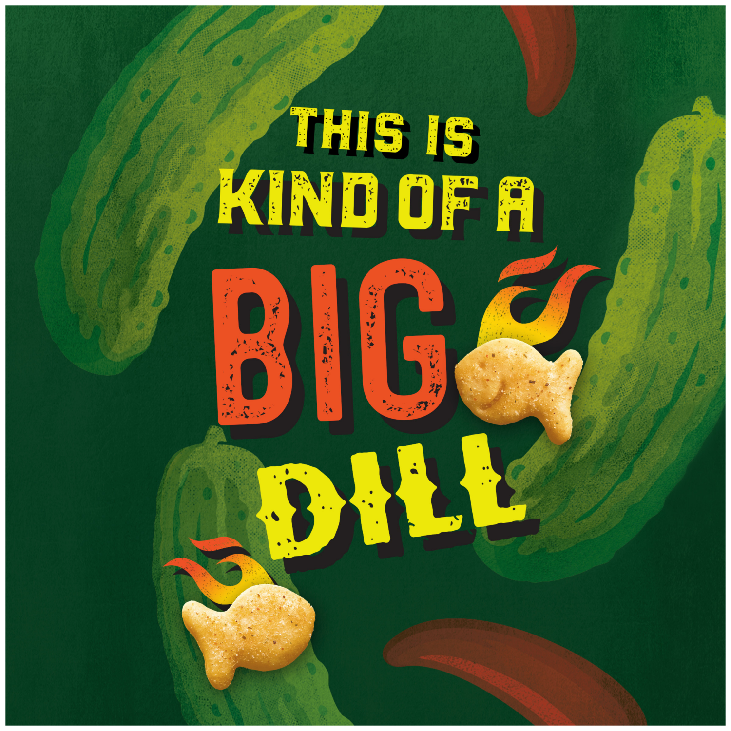 slide 4 of 7, Goldfish Spicy Dill Pickle Flavored Crackers, 6.100 oz