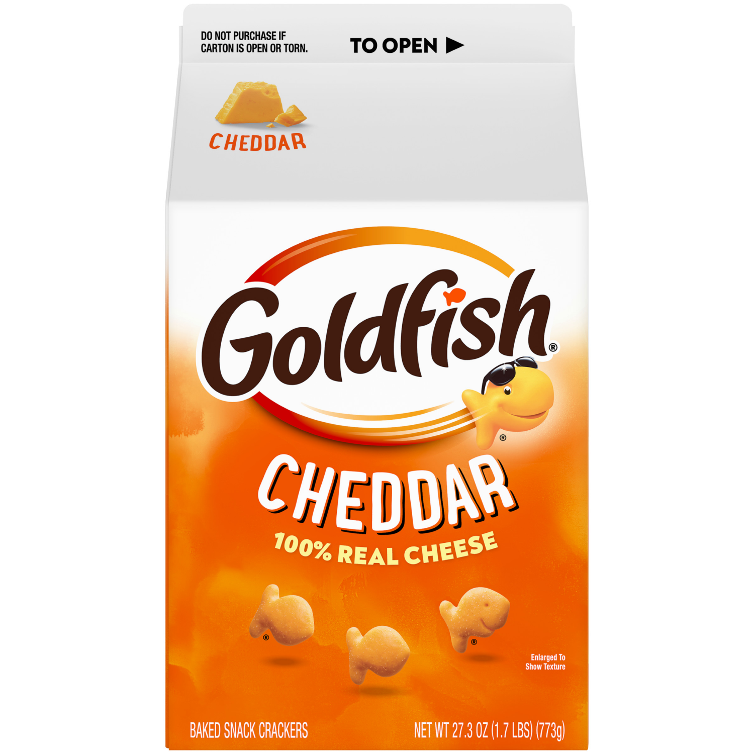slide 3 of 7, Goldfish Cheddar Cheese Crackers, 27.3 Oz Carton, 27.300 oz
