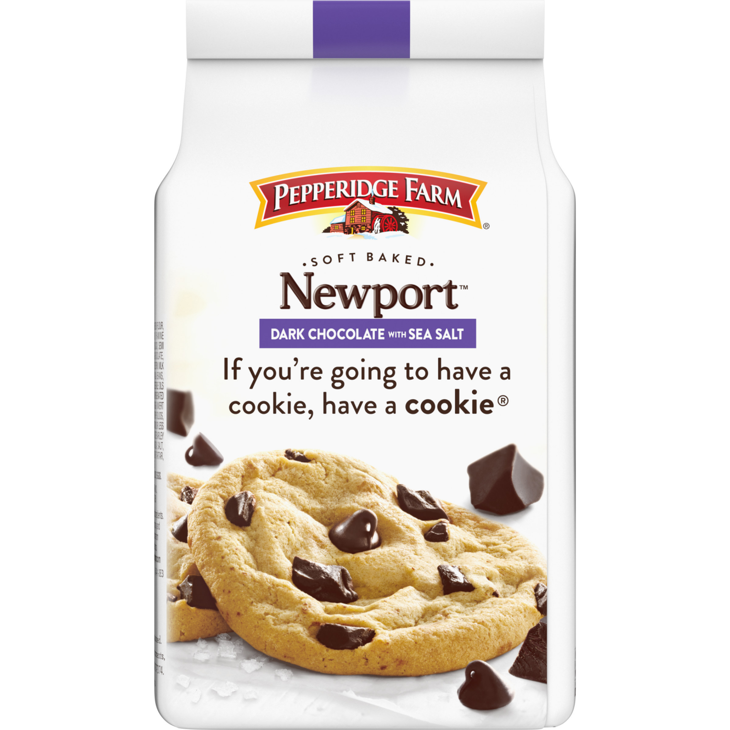 slide 3 of 8, Pepperidge Farm Soft Baked Newport Dark Chocolate Cookies with Sea Salt, 8.600 oz