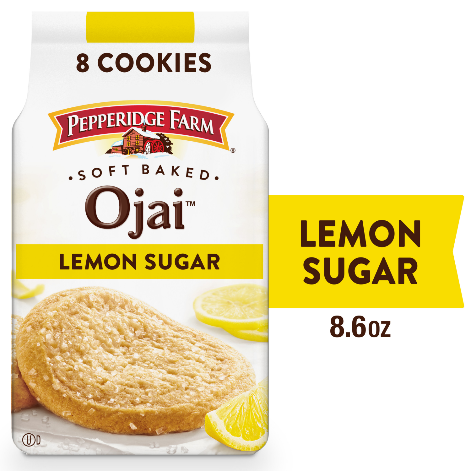 slide 1 of 8, Pepperidge Farm Soft Baked Ojai Lemon Sugar Cookies, 8.600 oz