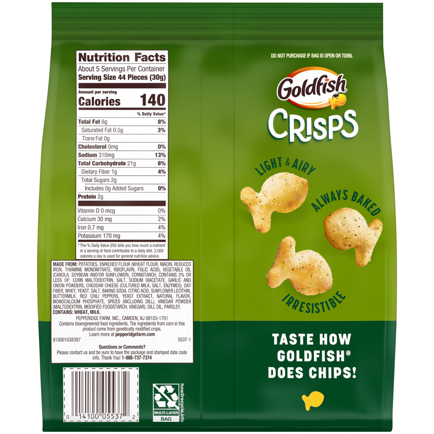 slide 2 of 4, Pepperidge Farm Goldfish Crisps Spicy Dill Pickle Flavored Baked Chip Crackers, 6.25 Oz Bag, 6.25 oz