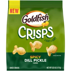Pepperidge Farm Goldfish Crisps Spicy Dill Pickle Flavored Baked Chip Crackers, 6.25 Oz Bag