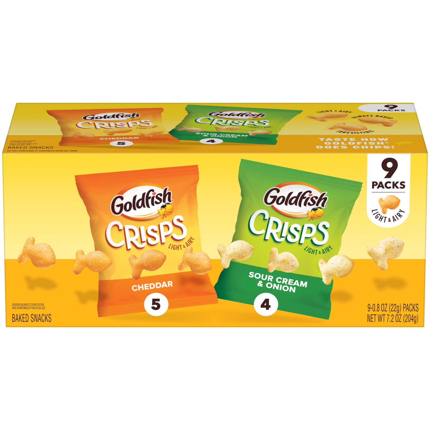 slide 1 of 4, Pepperidge Farm Goldfish Crisps Baked Chip Crackers Variety Pack, 0.8 Oz Snack Packs, 9 Pk, 0.8 oz, 9 ct