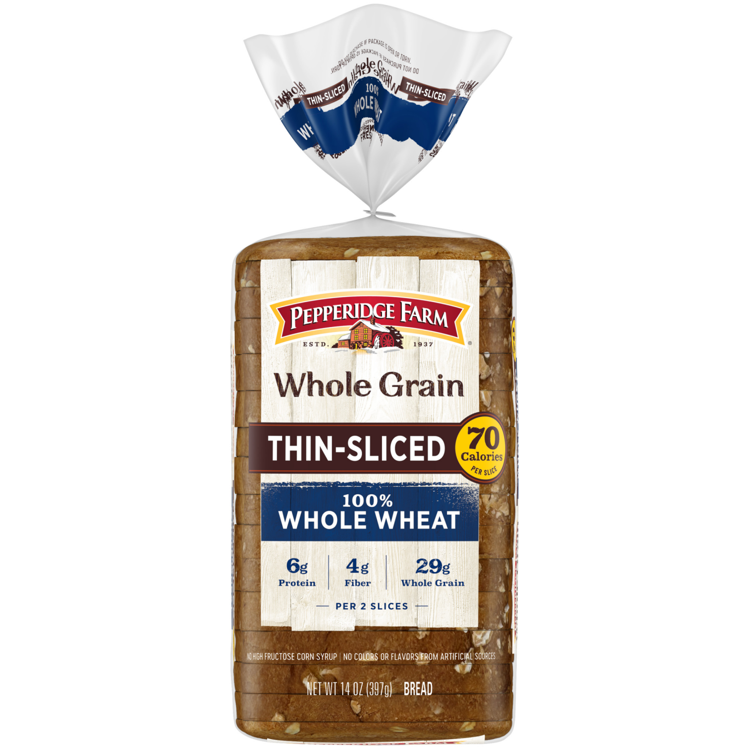 slide 1 of 5, Pep Farm Thin Slice Whl Wheat Brd, 14 oz