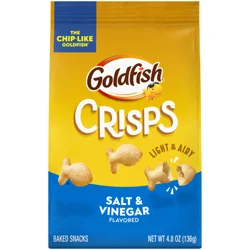 Pepperidge Farm Goldfish Crisps Salt & Vinegar Baked Chip Crackers, 4.8 Oz