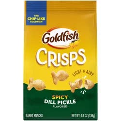 Pepperidge Farm Goldfish Crisps Spicy Dill Pickle Baked Chip Crackers, 4.8 Oz