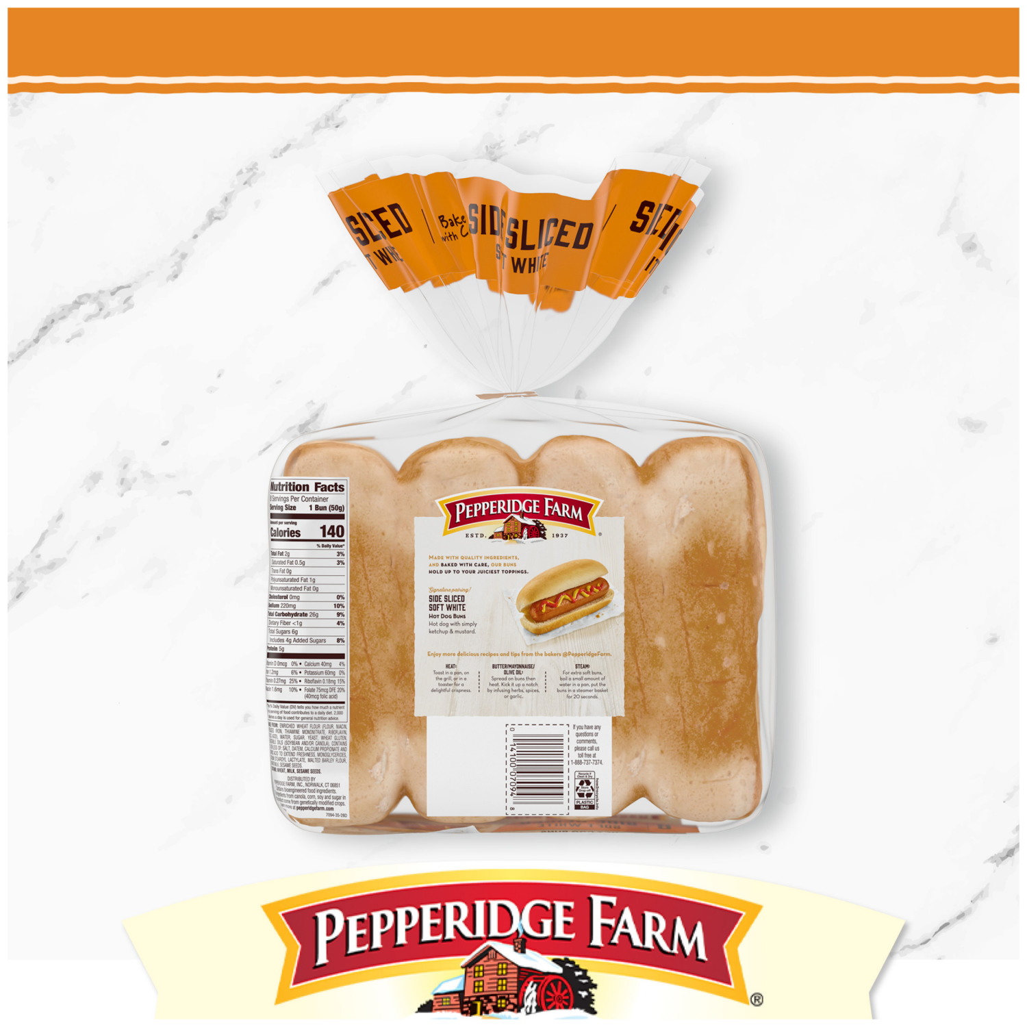 slide 2 of 5, Pepperidge Farm Side Sliced Hot Dog Buns, 14.000 oz