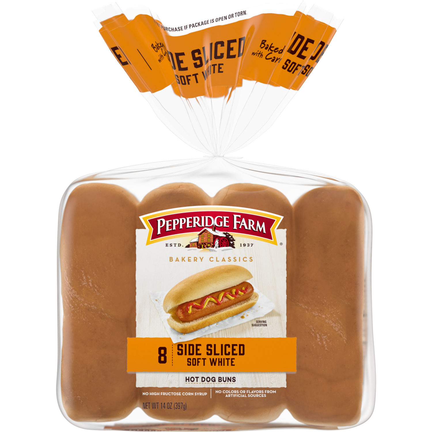 slide 1 of 5, Pepperidge Farm Side Sliced Hot Dog Buns, 14.000 oz