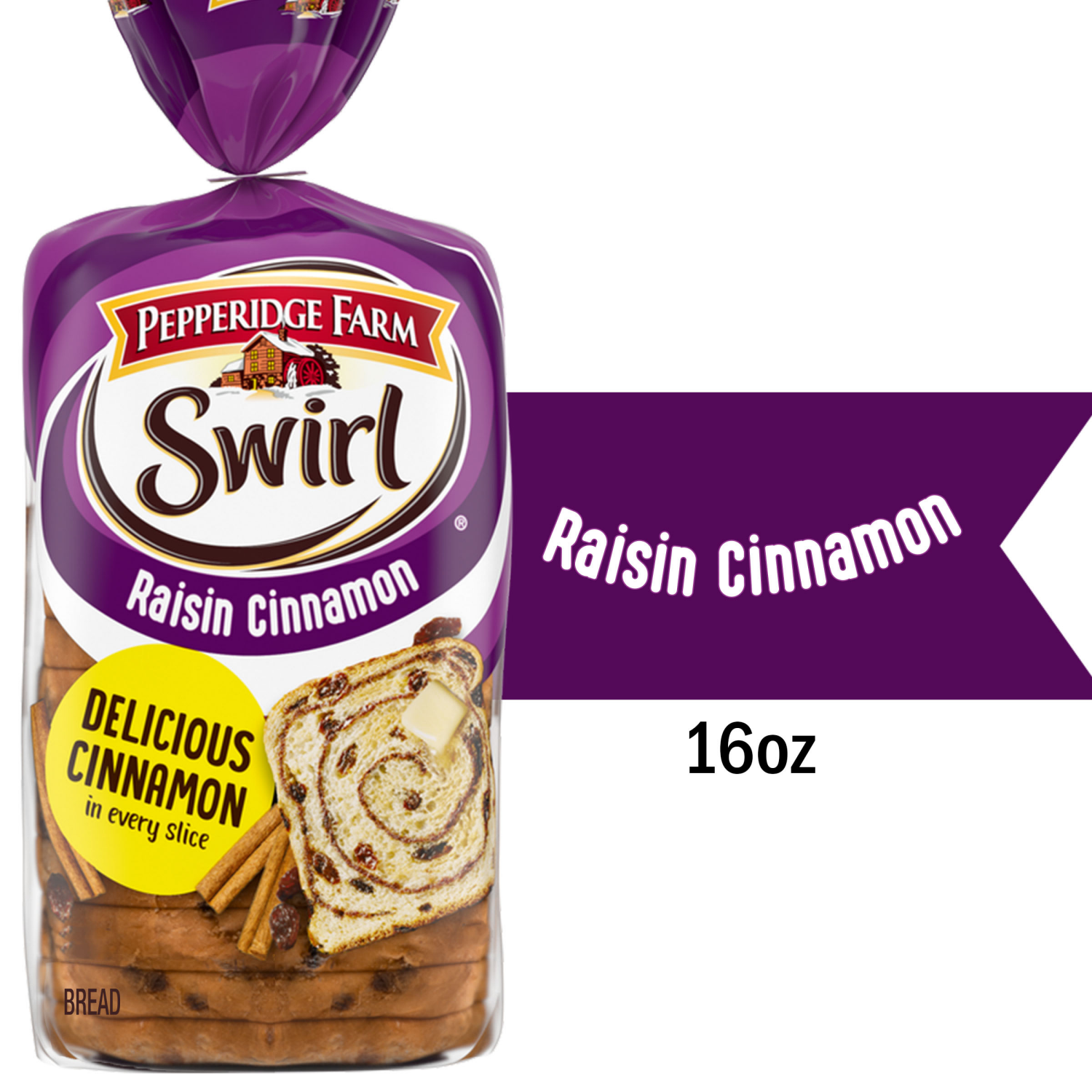 slide 1 of 5, Pepperidge Farm Raisin Cinnamon Swirl Bread, 16.000 oz