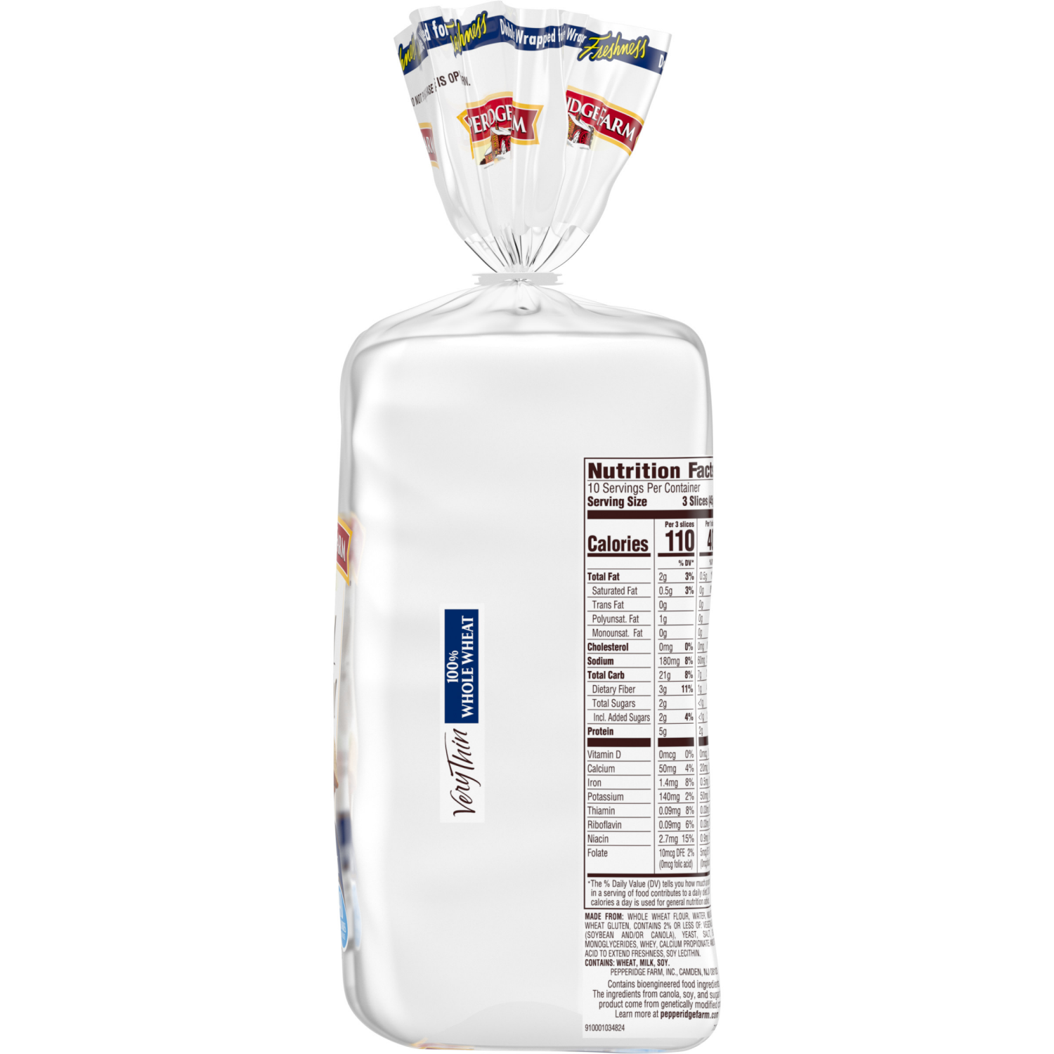 slide 4 of 4, Pepperidge Farm 100% Whole Wheat Bread, 16.000 oz