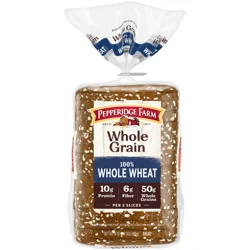 Pepperidge Farm Whole Grain 100% Whole Wheat Bread, 24 Oz Loaf