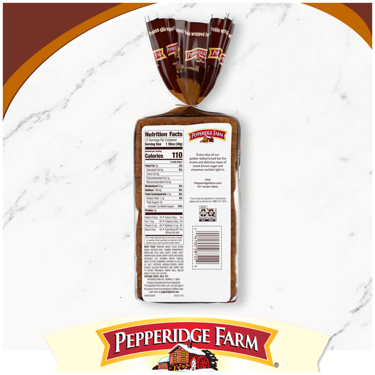 slide 3 of 5, Pepperidge Farm Brown Sugar Cinnamon Swirl Bread, 16.000 oz