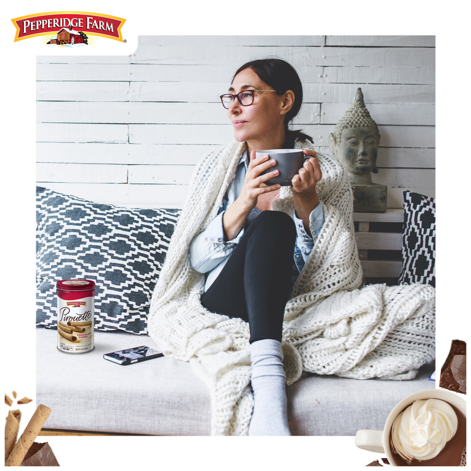 slide 2 of 5, Pepperidge Farm Crème Filled Wafers Chocolate Fudge Cookies, 13.500 oz