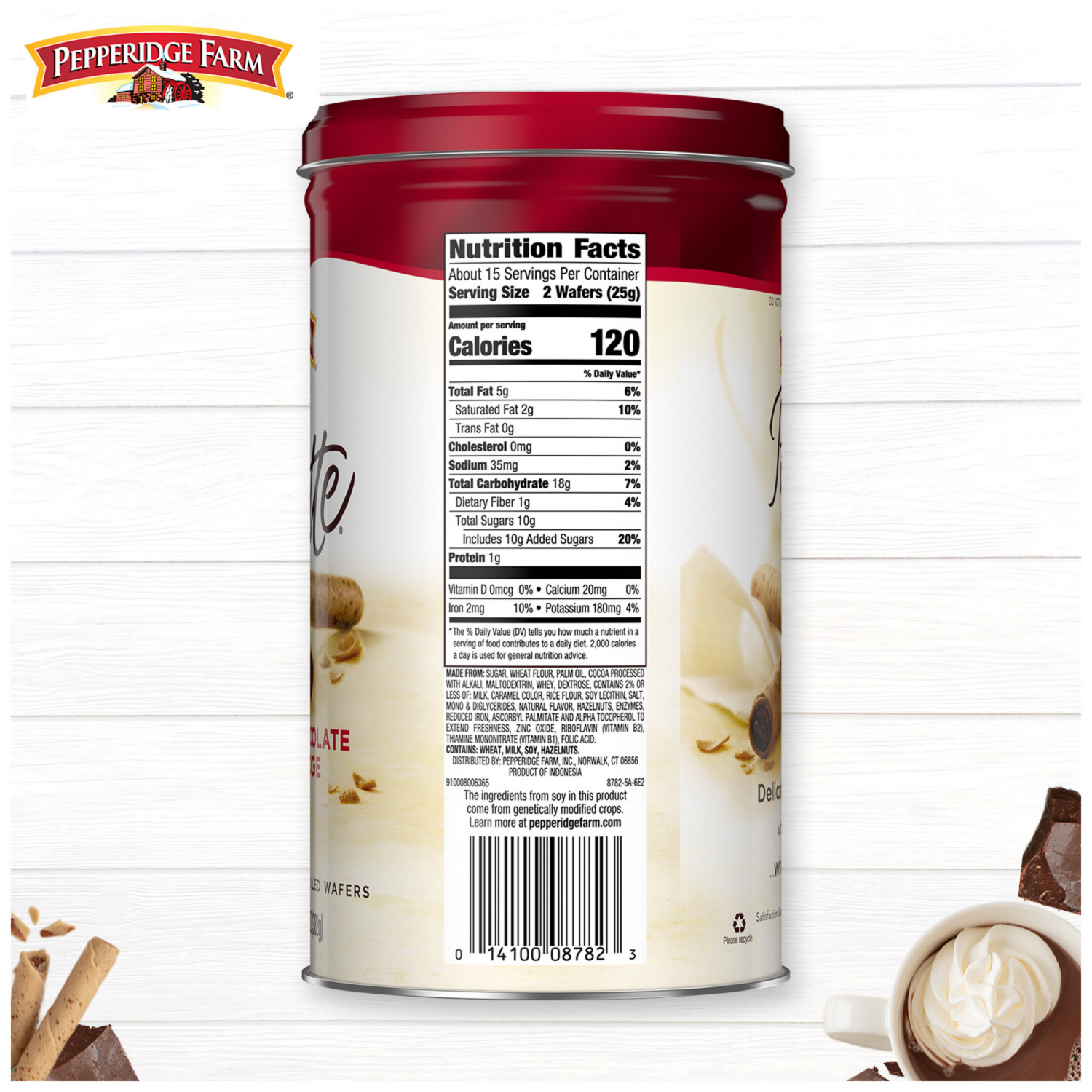slide 3 of 5, Pepperidge Farm Crème Filled Wafers Chocolate Fudge Cookies, 13.500 oz