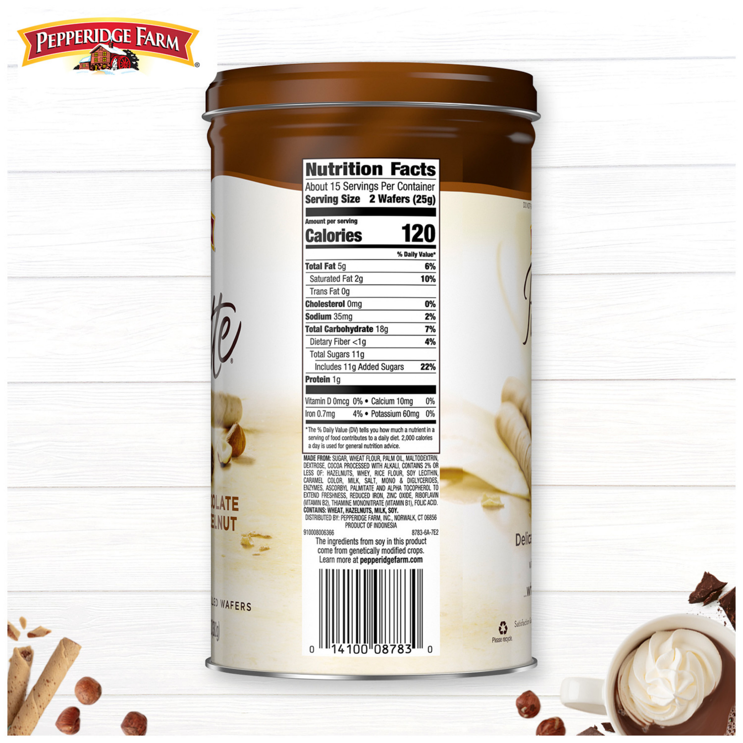 slide 4 of 7, Pepperidge Farm Crème Filled Wafers Chocolate Hazelnut Cookies, 13.500 oz