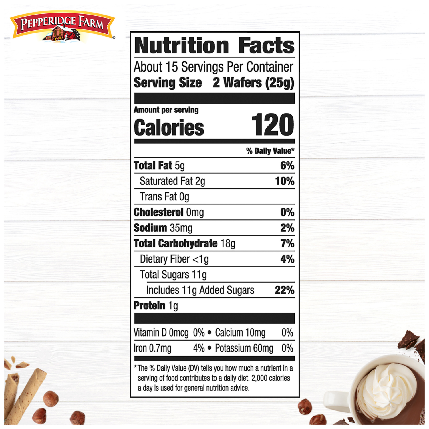 slide 7 of 7, Pepperidge Farm Crème Filled Wafers Chocolate Hazelnut Cookies, 13.500 oz