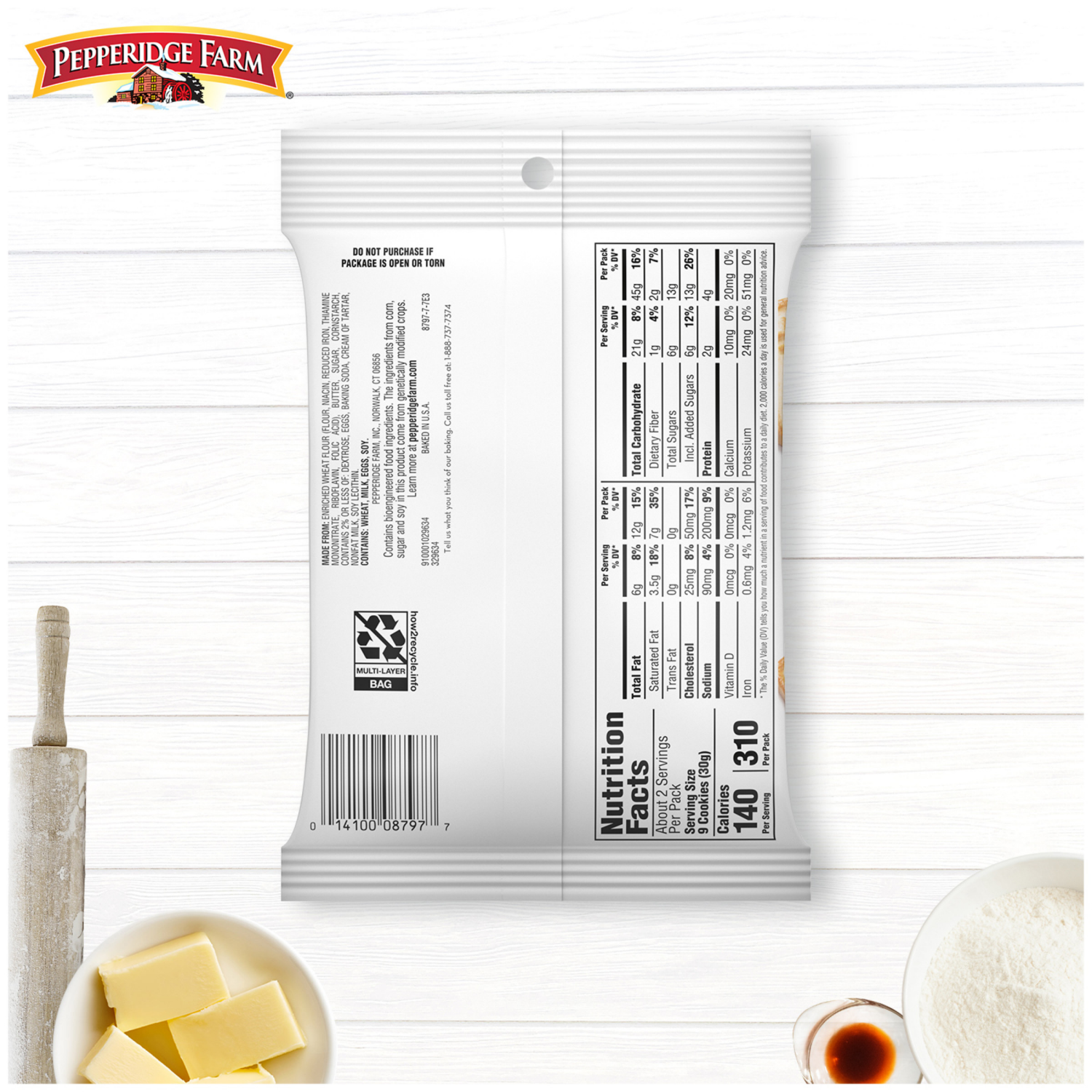 slide 4 of 7, Pepperidge Farm Mini Butter Cookies, 2.250 oz