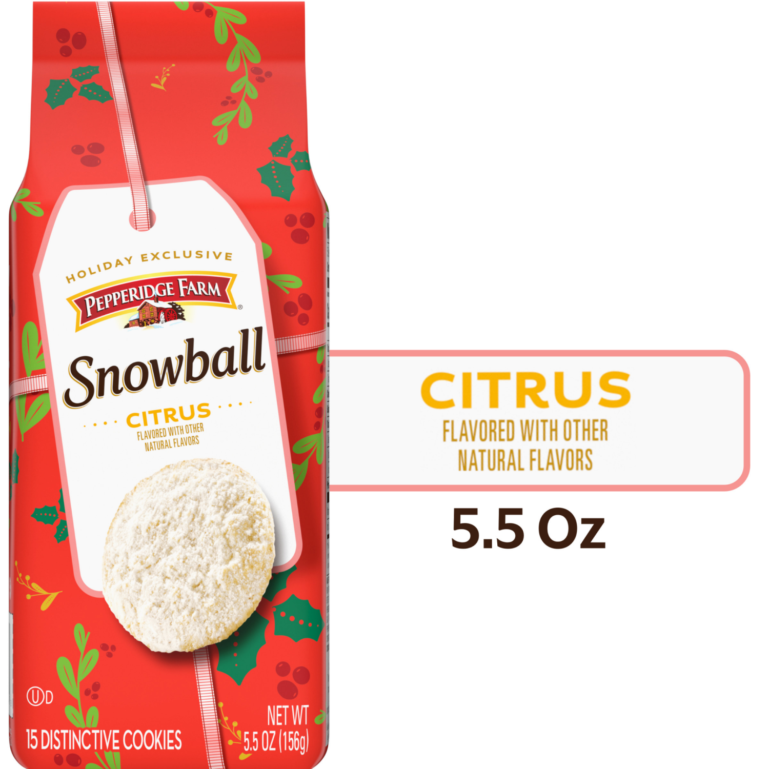 slide 1 of 6, Pepperidge Farm Snowball Citrus Flavored Cookies, 5.500 oz