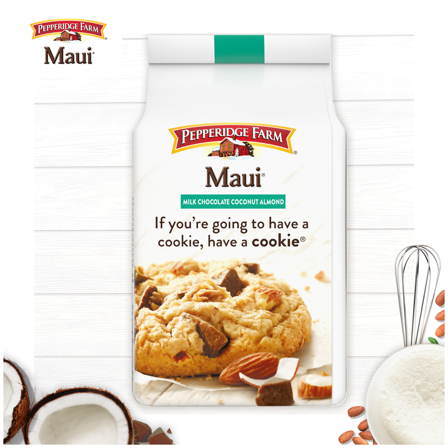 slide 4 of 7, Pepperidge Farm Crispy Milk Chocolate Coconut Almond Cookies, 7.200 oz