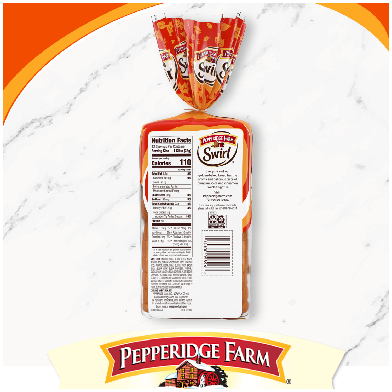 slide 2 of 4, Pepperidge Farm Swirl Pumpkin Spice Breakfast Bread, 16 Oz Loaf, 16.000 oz