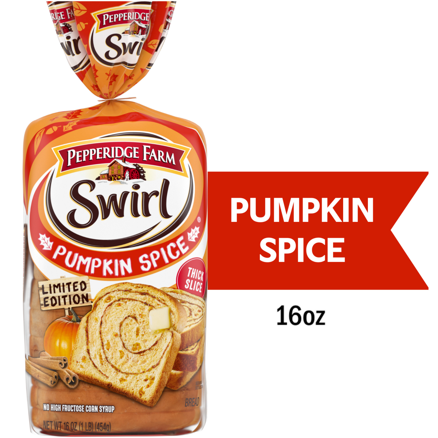 slide 1 of 4, Pepperidge Farm Swirl Pumpkin Spice Breakfast Bread, 16 Oz Loaf, 16.000 oz