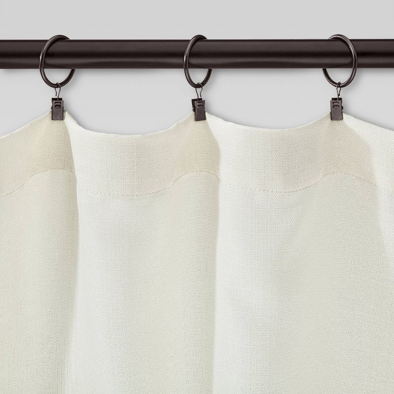 slide 2 of 2, 1.5" Curtain Clip Rings Set Oil Rubbed Bronze - Threshold™: Steel Hooks, Dark Brown, 7 Pieces, 7 ct