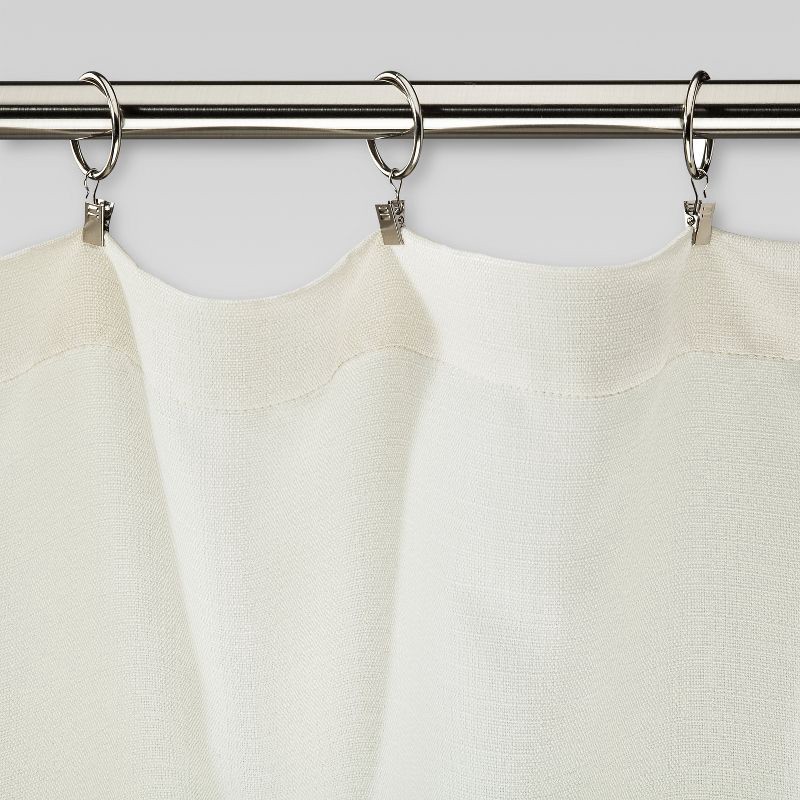 slide 2 of 2, 1.5" Curtain Clip Rings Set Brushed Nickel - Threshold™: Steel Curtain Hooks, Nickel-Plated, Set of 7, 1 ct
