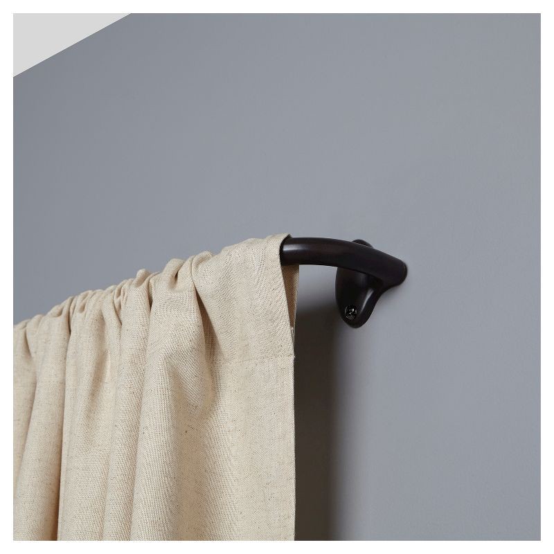 slide 3 of 3, 28"-48" Loft By Umbra Room Darkening Curtain Rod Darjeeling Bronze: Adjustable Steel Wrap Around Rod, 20lb Capacity, 20 lb