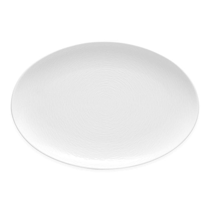 slide 1 of 1, Noritake White on White Swirl Oval Platter, 16 in