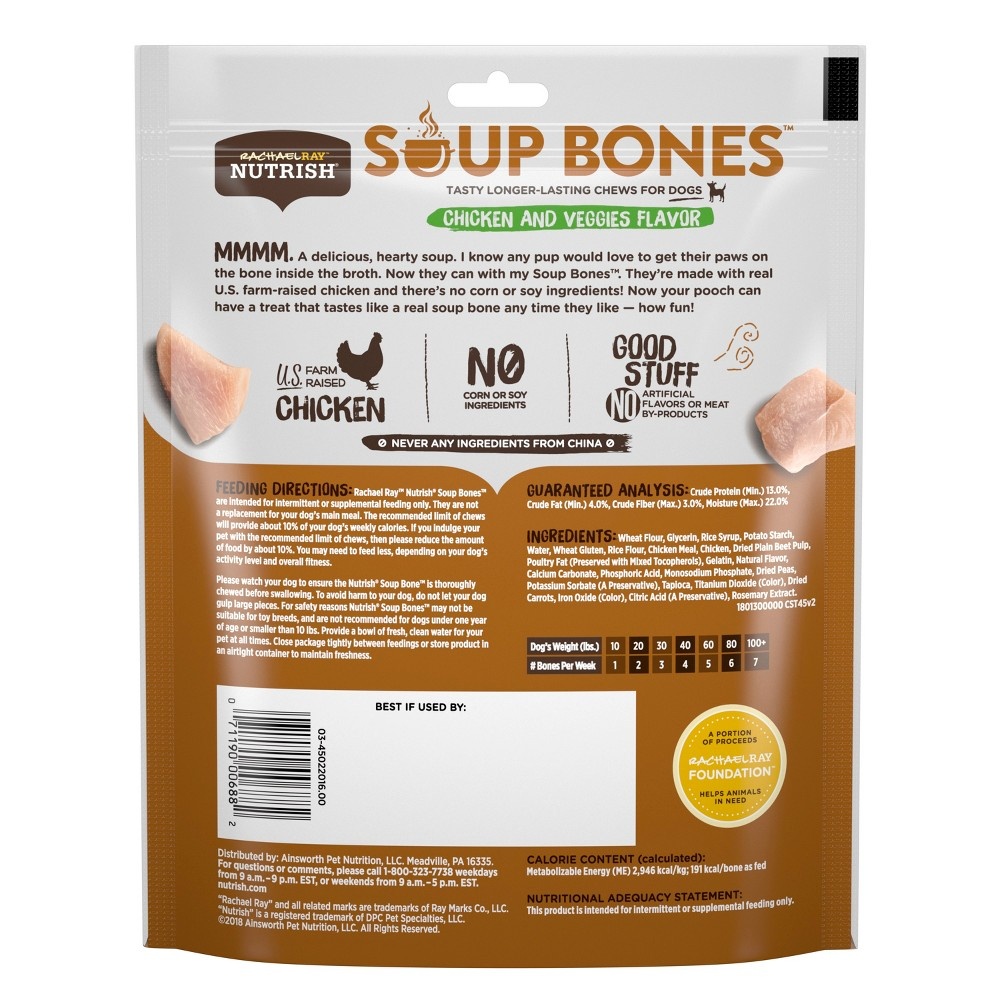 slide 2 of 2, Rachael Ray Nutrish Soup Bones Dog Treats Chicken & Veggies Flavor, 12.6 oz
