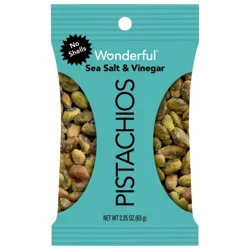 Wonderful Pistachios, No Shells Sea Salt & Vinegar Nuts, 2.25 Ounce Bag