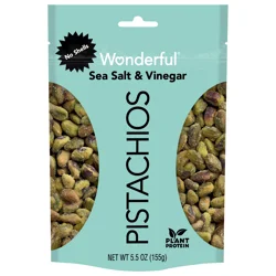Wonderful Pistachios, No Shells Sea Salt & Vinegar Nuts, 5.5 Ounce Bag